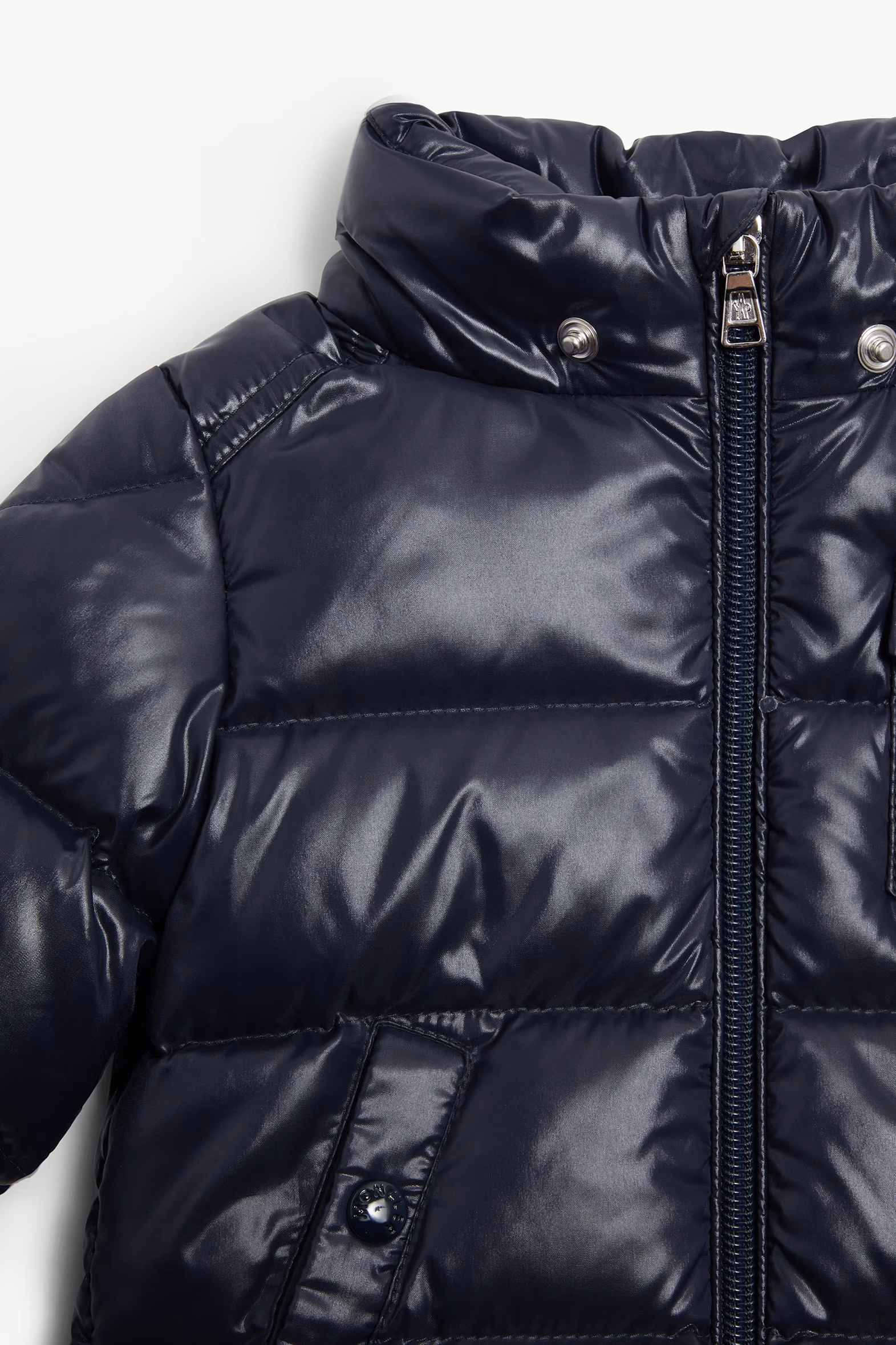 K2 Hooded Faux Fur-Trimmed Down Jacket Gender Neutral Navy Blue Moncler 6